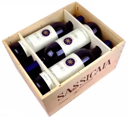  Sassicaia wooden box of 6 bottles, 2016, 0.75 л